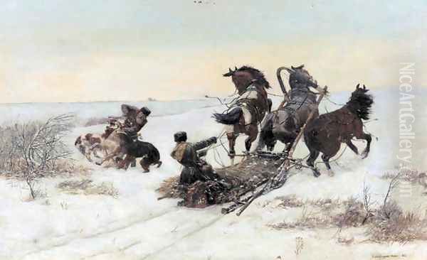 Sledge Attacked by Wolves - view 1