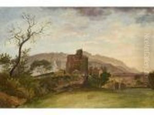 Paysage Des Environs Daix-en-provence Avec Bastide by Jean Antoine Constantin D'Aix