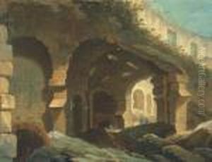 Vue De L'interieur Du Colisee A Rome by Jean Antoine Constantin D'Aix