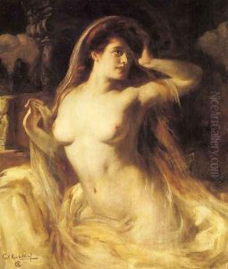 A Voluptuous Nude by Carl Krischeldorf