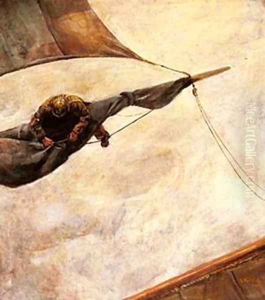 Krohg Christian Fixing The Sail - view 1