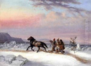 The Winter Crossing from Levis to Quebec by Cornelius David Krieghoff