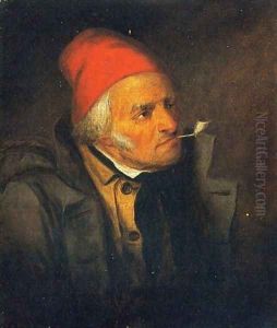 Man with Red Hat and Pipe by Cornelius David Krieghoff