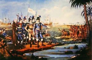 The Landing of Christopher Columbus in the New World by Frederick Kemmelmeyer