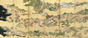 Six Fold Screen depicting Battle of the Genji and the Heike Clans 2 by Yusetsu Kaiho