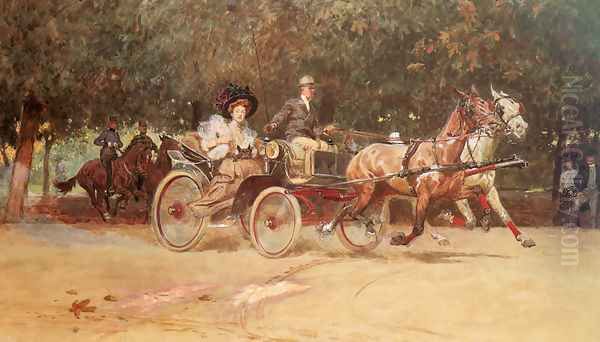 Mrs. Sacher's Carriage In The Hauptallee Of The Prater, Vienna - view 1
