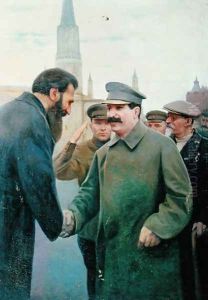 The Meeting of Joseph Stalin 1879-1953 and Otto Schmidt by Jakoff Jakovlevitch Kalinitchenko