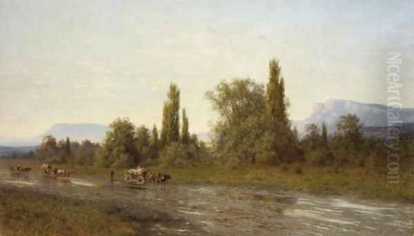 Driving the wagons in a Crimean landscape - view 1