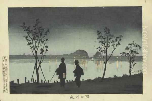 Sumidagawa at Night (Sumidagawa yoru) - view 1