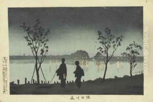 Sumidagawa at Night (Sumidagawa yoru) by Kobayashi Kiyochika