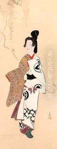 Geisha in festival costume by Kobayashi Kiyochika