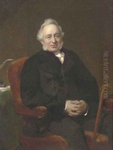 Portrait of Ralph Price Esq., seated three-quarter-length, in a black suit by John Prescott Knight