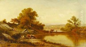 Cattle Watering by Charles Wilson Knapp