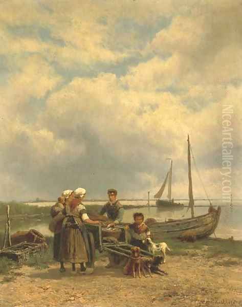 Loading the catch onto a dog-cart - view 1