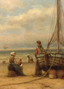 Fisherfolk on the beach
