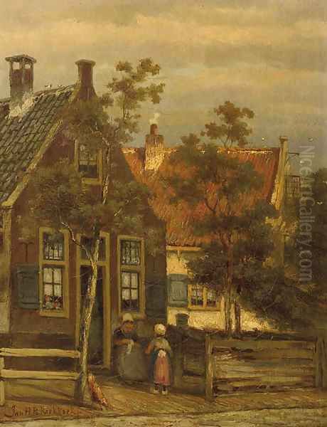 Dutch street scene with mother and child - view 1