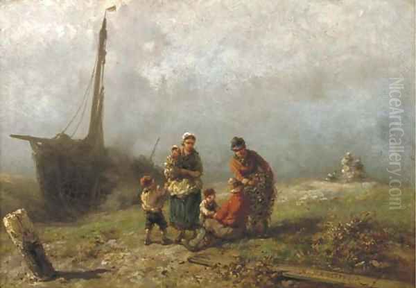Fisherfolk in the dunes - view 1