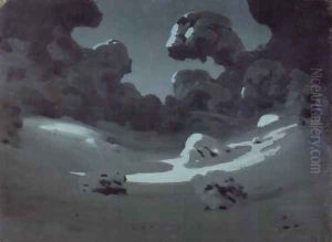 Moonspots in the Forest, Winter 1898-1908 by Arkhip Ivanovich Kuindzhi