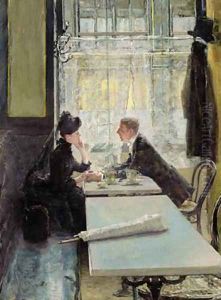 Lovers in a Cafe by Gotthardt Kuehl