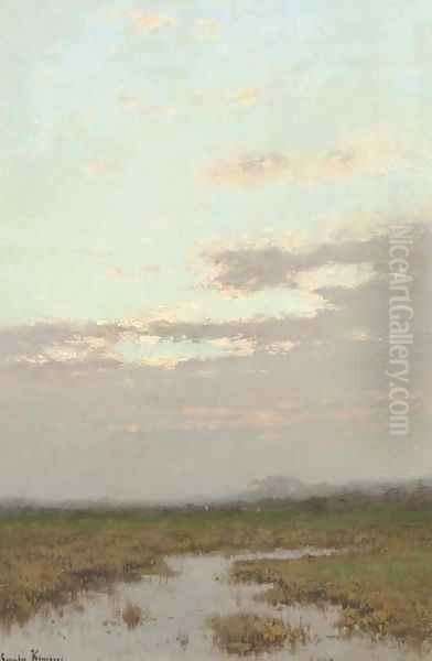 A hazy polder landscape - view 1