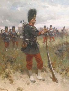 French Artillery by Hermanus Willem Koekkoek