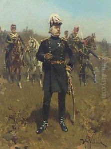 Troop of horse artillery Gele Rijders by Hermanus Willem Koekkoek