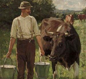 Milking time by William Gunning King