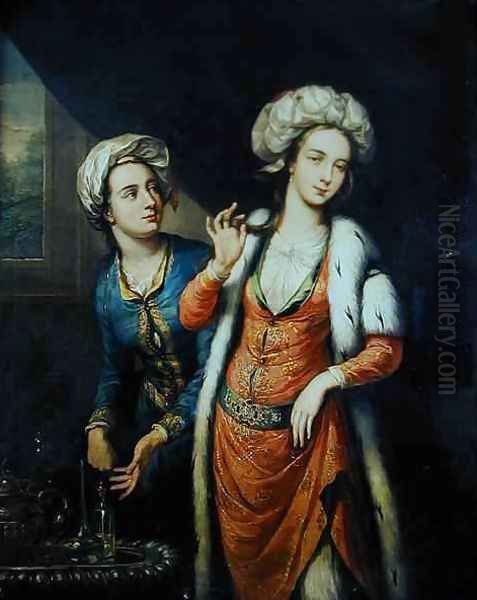 Portrait of a Lady thought to be Lady Mary Wortley Montagu 1689-1762 by George Knapton