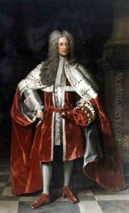 Portrait of Henry 1st Viscount St John 1652-1742 in his coronation robes