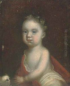 Portrait of a child, three-quarter-length, seated with a dog Portrait of a child, three-quarter-length, seated with a dog