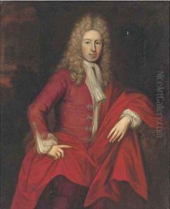 Portrait of William Rawson, three-quarter-length, in a red coat
