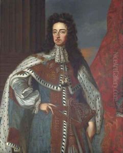 Portrait of King William III (1650-1702), three-quarter-length, in an ermine cloak; and Portrait of Queen Mary II (1662-1694)