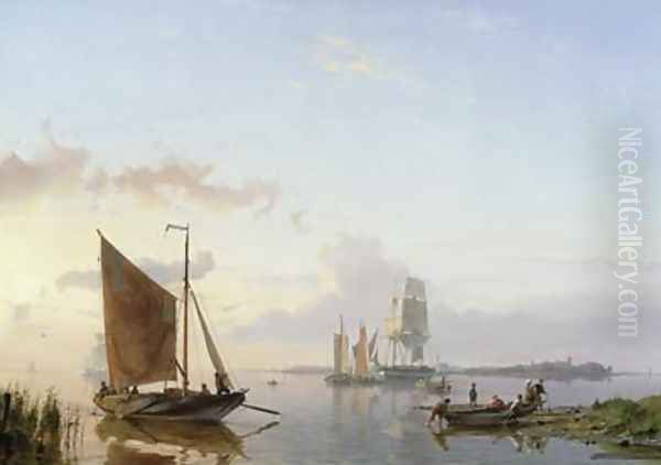 Sailing Vessels in an Estuary - view 1