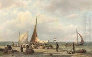 Unloading the freight by Hermanus Koekkoek