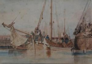 Shipping In Harbour by Edward William Cooke