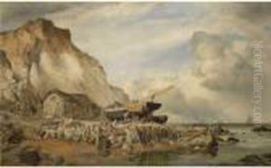 The Undercliff At Bonchurch, Isle Of Wight by Edward William Cooke