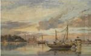 The Venetian Lagoon At Sunset by Edward William Cooke