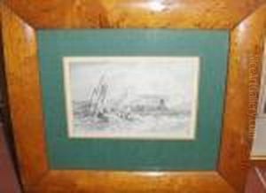 Rowing Boat On A Rough Sea by Edward William Cooke