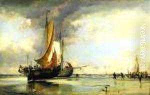 Dutch Shipping In Harbour by Edward William Cooke