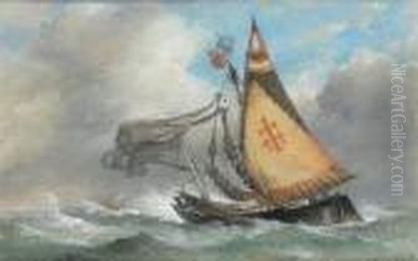 A Venetian Bragozzi In Heavy Seas - view 1