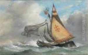 A Venetian Bragozzi In Heavy Seas by Edward William Cooke