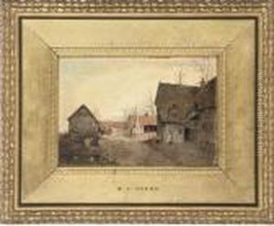 Feeding The Ducks; And The Farmyard by Edward William Cooke
