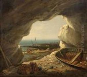 Fisherman Approaching A Sheltered Cove by Edward William Cooke