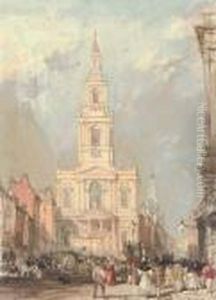 St Mary-le-strand by Edward William Cooke