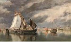 Bragozzi In The Lagoon by Edward William Cooke