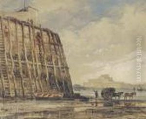 Pier-head. St. Heliers, Jersey by Edward William Cooke