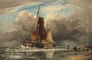 Dutch Trawlers Landing Fish At Egmont