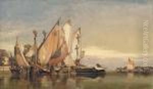 Bragozzi, Fishing-craft Of Venice Off The Giardini Pubblici by Edward William Cooke