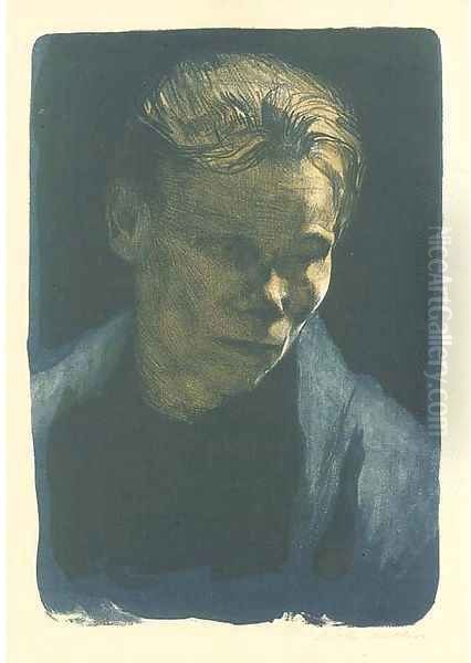 Brustbild einer Arbeiterfrau mit blauem Tuch, from the portfolio Jahresmappe der Gesellschaft futr Vervielfaltigende Kunst , Vienna, 1906 - view 1