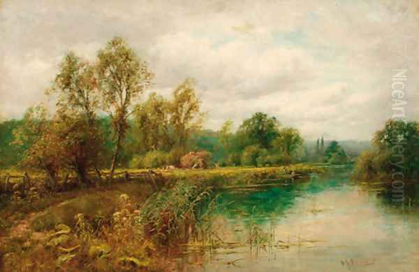 Harvesting by the Thames - view 1
